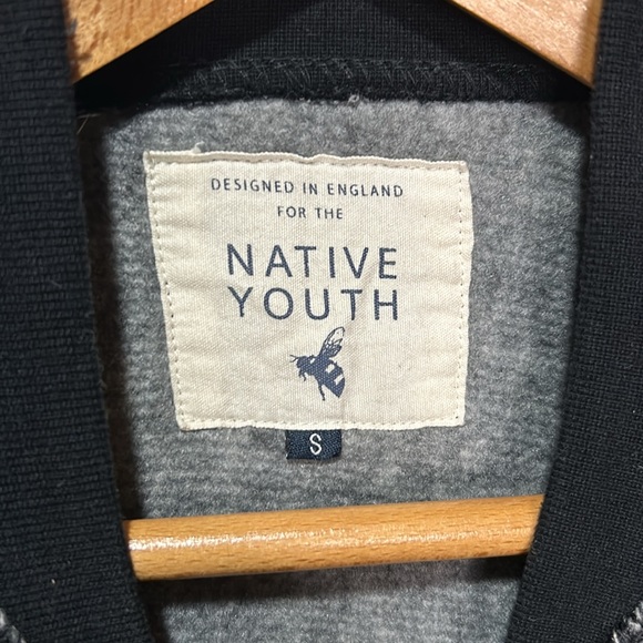 Native Youth RETRO Knitted Jersey Bomber Jacket Men’s size Small - Picture 10 of 11